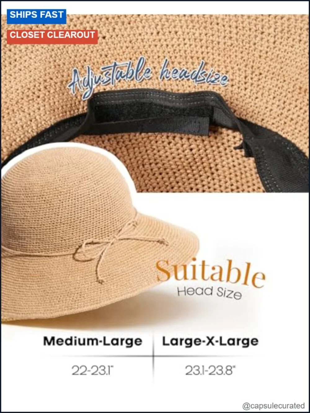 Handmade Paper Straw Floppy Sun Hat Packable Travel Essential with Chin Strap